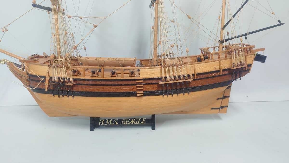 Amazon.co.jp: □美品 完成品 HMS BEAGLE 帆船木製 模型 ビーグル
