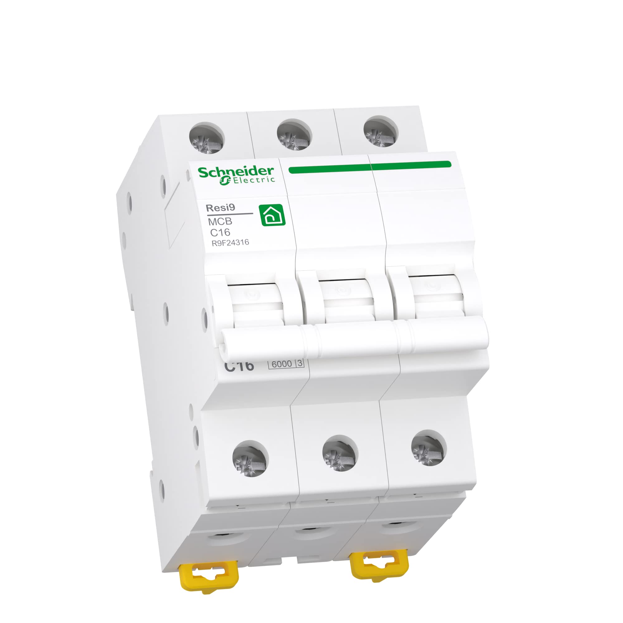 Schneider Electric Disyuntor RESI9 3P 16A C 6KA, R9F24316, 3 polos