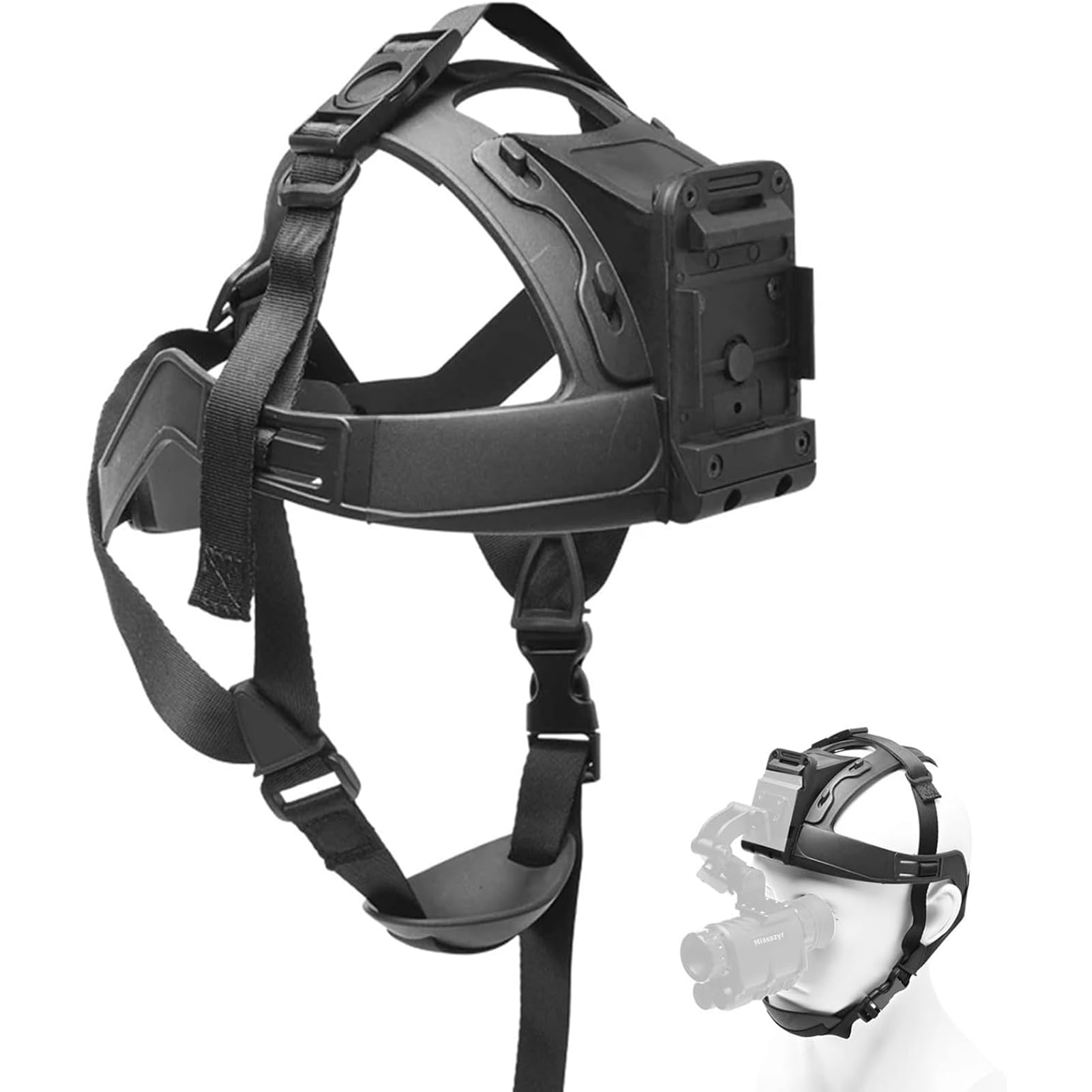 Elmetto tattico Morbido, Cinghia per la Testa per la Visione Notturna, Fascia Regolabile per Il Montaggio di NVG, Imbracatura per la Testa Compatibile con NVG10/NVG30/G1/PVS 14
