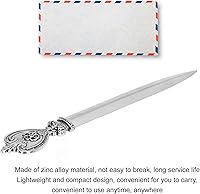 Vista 4 de Abrecartas, cuchillo de hierro fundido de estilo rústico antiguo de lujo con mango de agarre ergonómico para cortar sobres de papel abierto