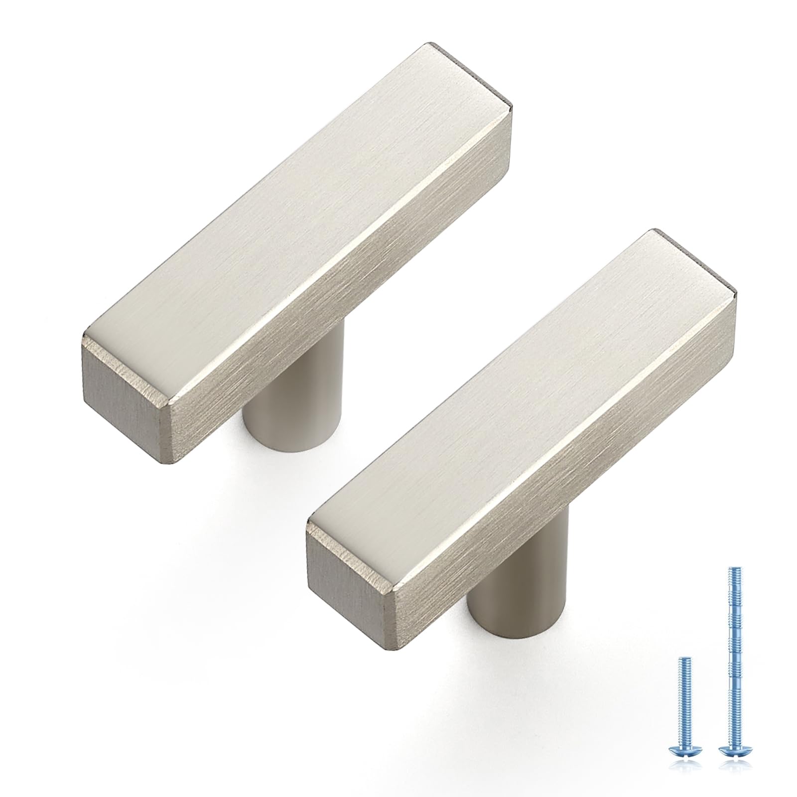 Poignées de placard carrées JOY DECOR en nickel brossé durable et acier inoxydable