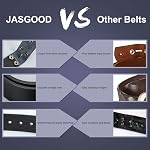 JASGOOD Mens Leather Belt for Buckle,Snap Buckle Replacement Leather Strap without Buckle