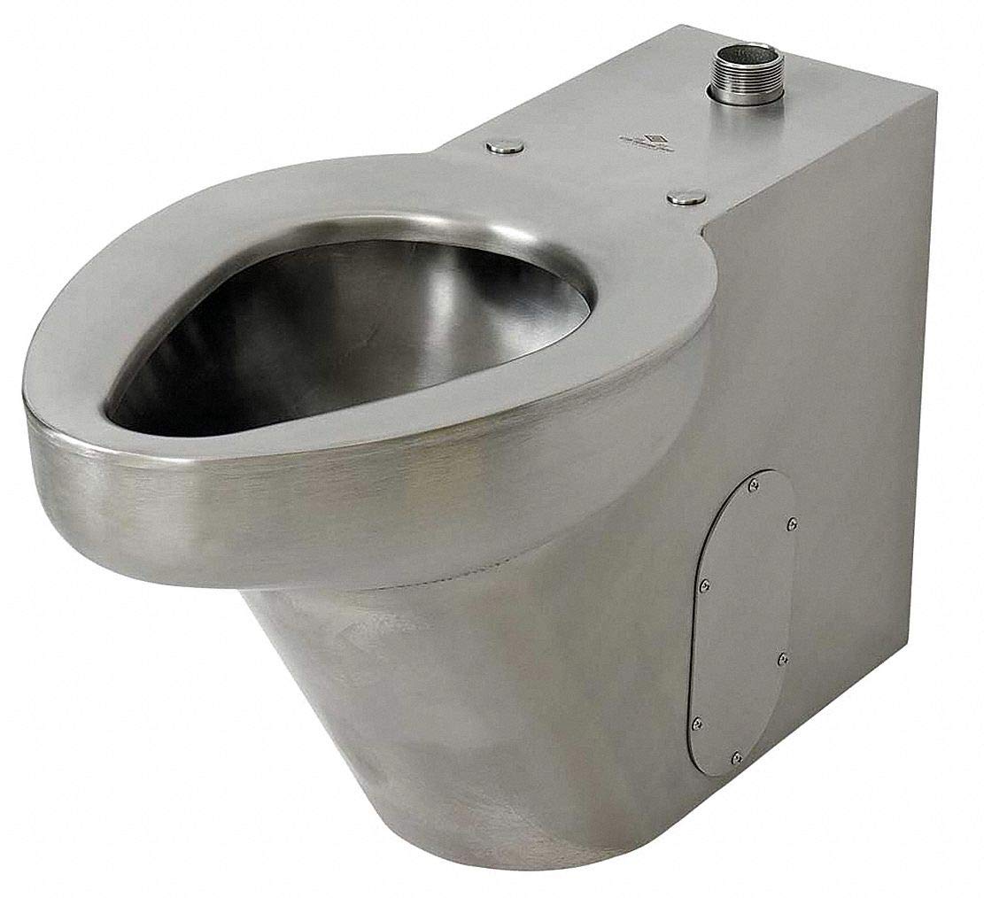 Toilet, Floor, Satin, Stainless Steel