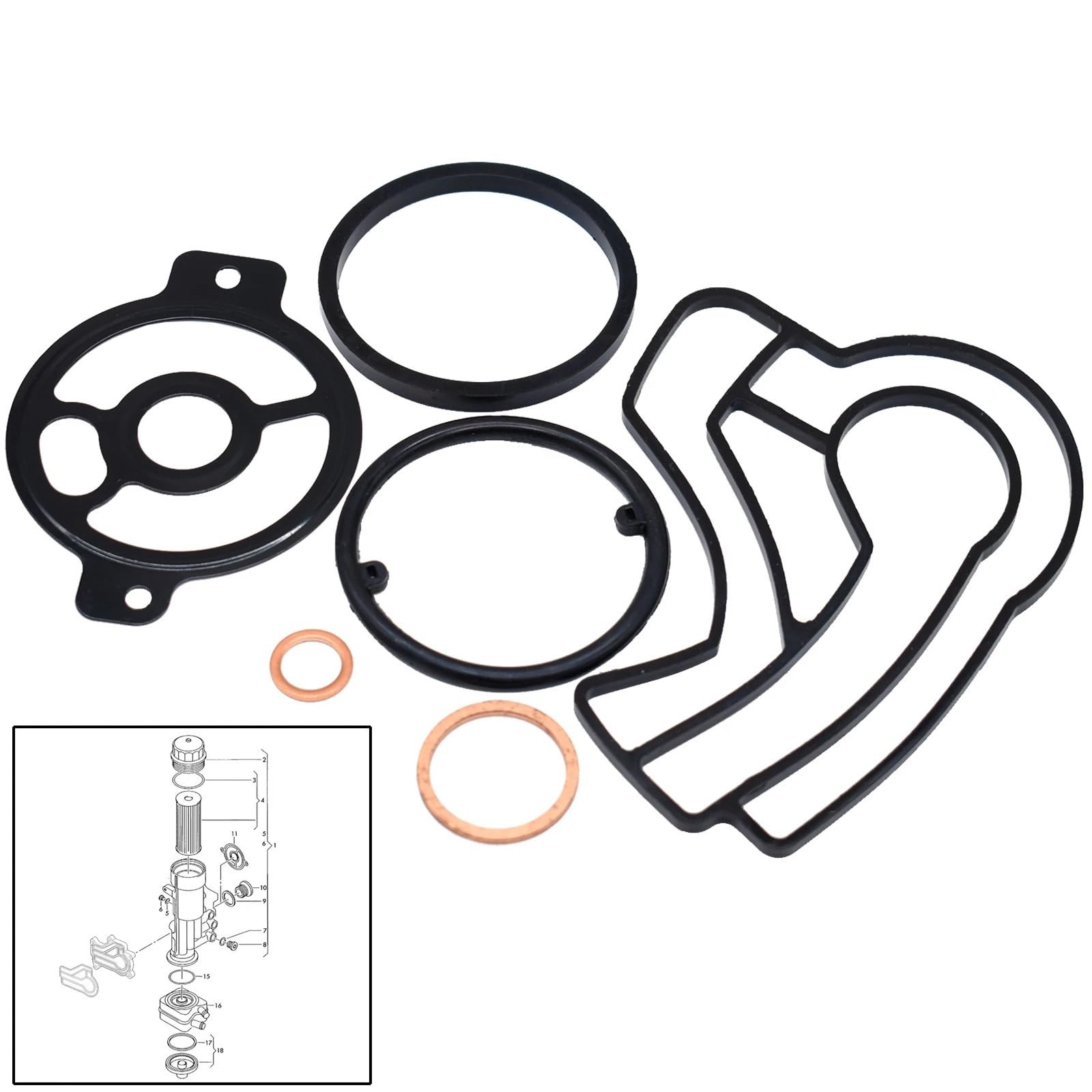 Gasket set oil cooler Do Crafter 30-35 2009 2010 2011 2012 2013 2014 2015 2016 2.5 obudowa filtra uszczelka zestaw naprawczy Oil Filter Housing
