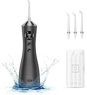 Portable Cordless Water Flosser, 300ml Rechargeable (USB-C), IPX7 Waterproof, 3 Modes & Tips
