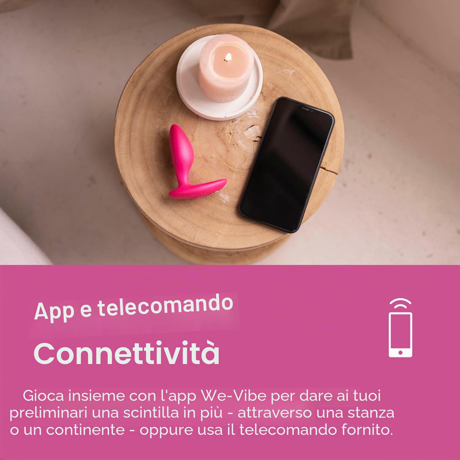 We-Vibe Ditto+ Anal Plug vibrante | App e Telecomando Vibrante per Coppie | 10 Modalità di Vibrazione | Butt in Silicone | Anale Impermeabile | Giocattoli per Adulti Ricaricabili | Rosa