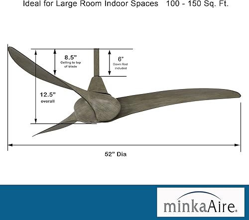 Miniatura 2 de MINKA-AIRE F843-DRF Wave 52" Ventilador de techo con mando a distancia, madera flotante