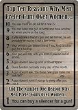 Top 10 Reasons Men Prefer Guns Over Women 2nd Amendment Metal Sign Indoor Outdoor