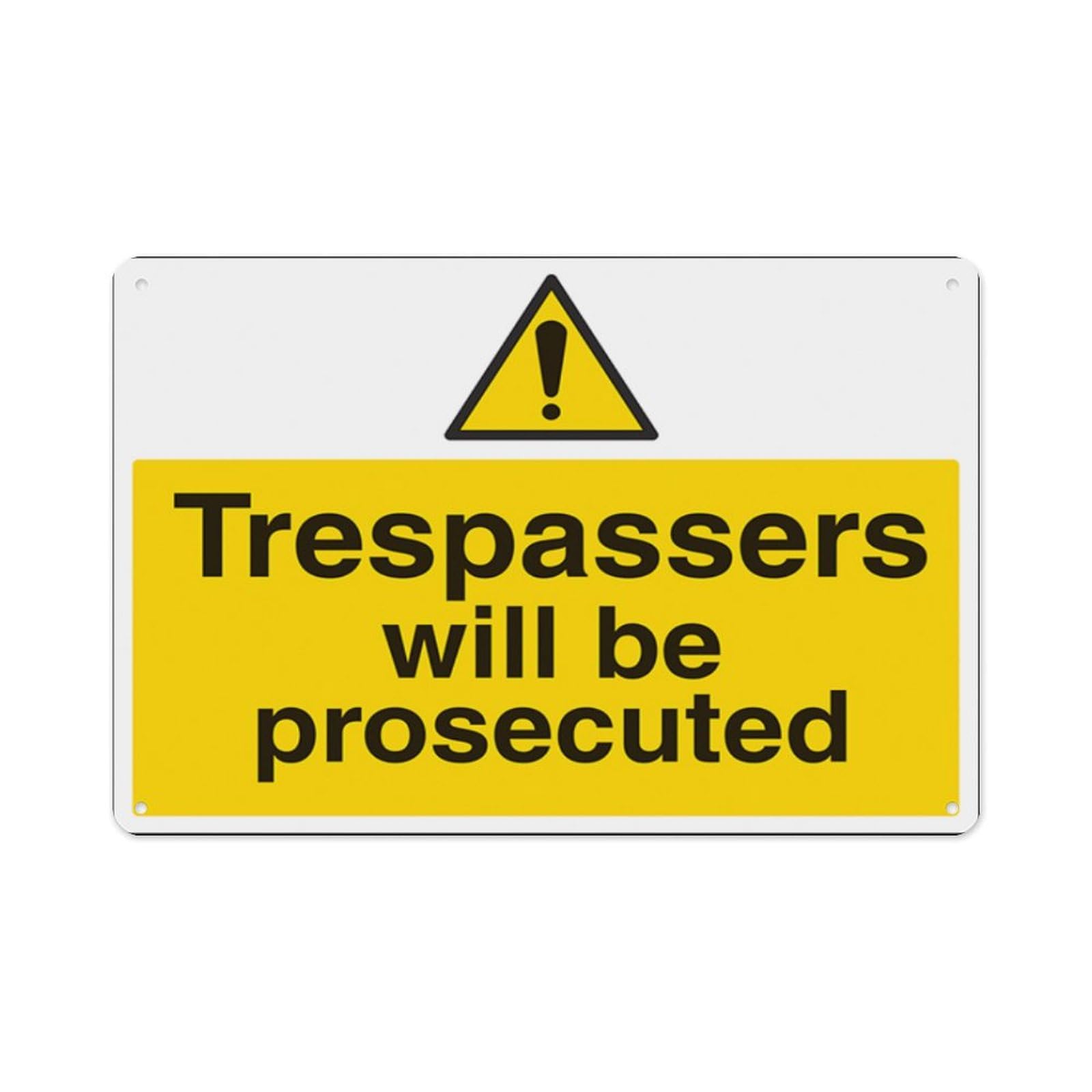 peiyeety Trespassers Will Be Prosecuted Aluminum Tin Warning Signs For Home Outdoor Garden 12X16 Inches
