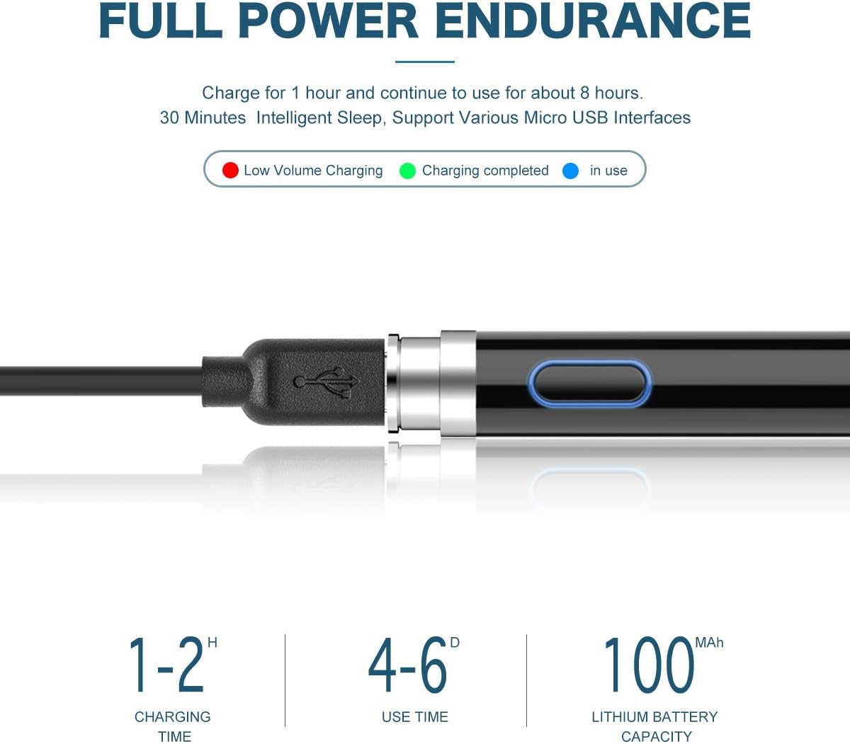 One-Day Sale: Up to 50% Off Stylus Pen for Touch Screens, XIRON Rechargeable 1.5 mm Fine Point Active Stylus Pen Smart Digital Pencil Compatible with iPad iPhone and Most Touch Devices High Precise Pencil with Glove … (Black)