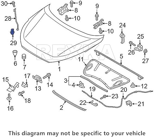 Miniatura 4 de Rexka 20 unids soporte tronco tapa capó clip de varilla de apoyo para Hyundai Kia 81174-21000