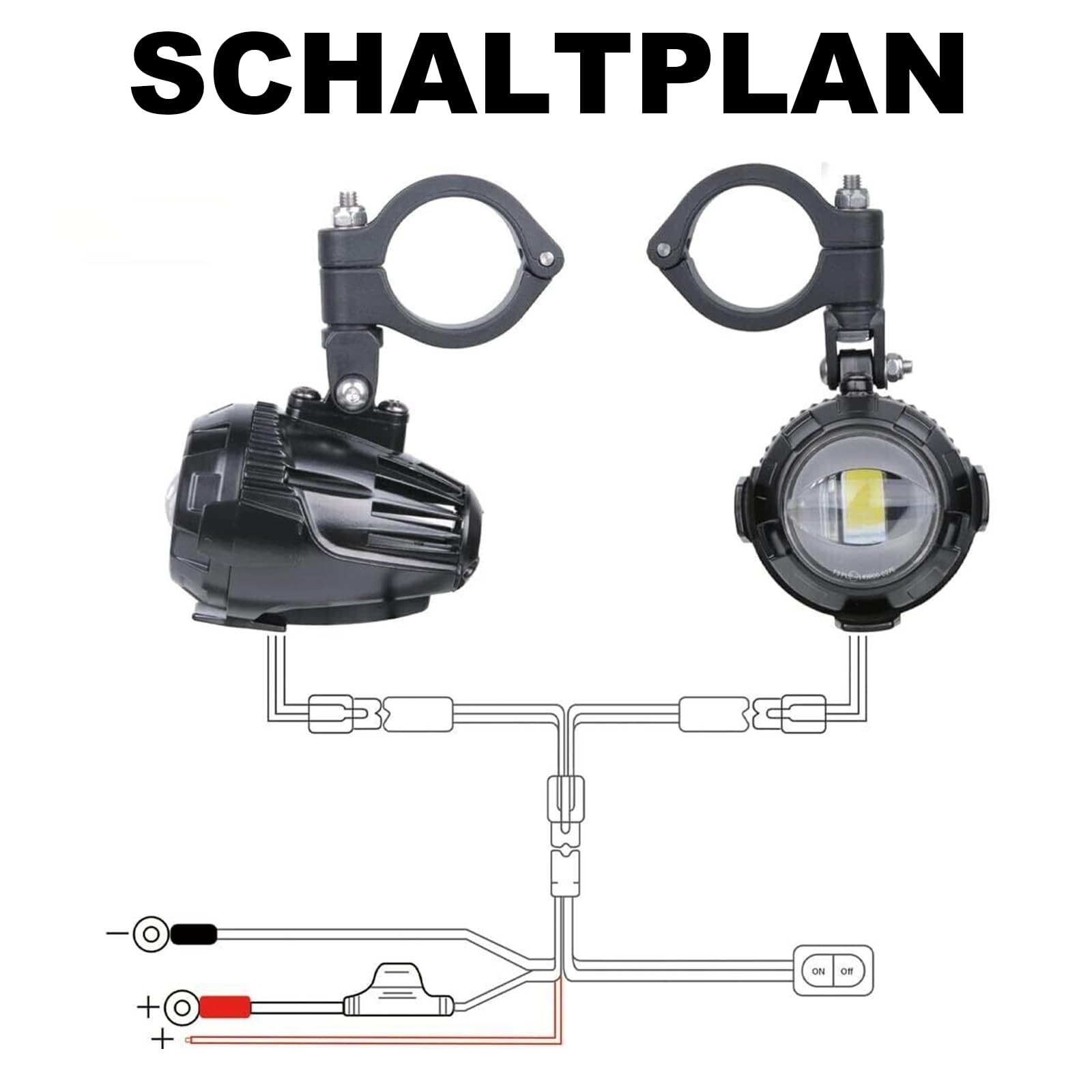Zusatzscheinwerfer Motorrad LED Scheinwerfer 6000LM 6000K Nebelscheinwerfer Motorrad LED mit E-Prüfzeichen für BMW F800,Universal-Hilfslampe für motorrad