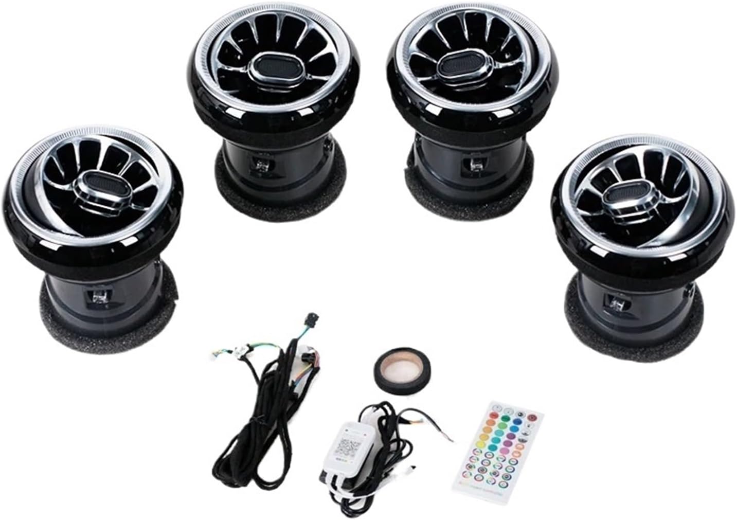 4PCS L-ed Front Dashboard Air Condition Vent Outlet Interior Trim Car Accessorie(Without LED)