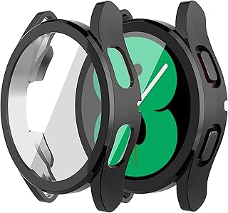 شاشة حماية متوافقة مع ساعة سامسونج جالاكسي ووتش 4، مصنوعة من البولي يوريثين الحراري بهيكل كامل ممتص للصدمات ومقاوم للخدش - أسود، 40 ملم