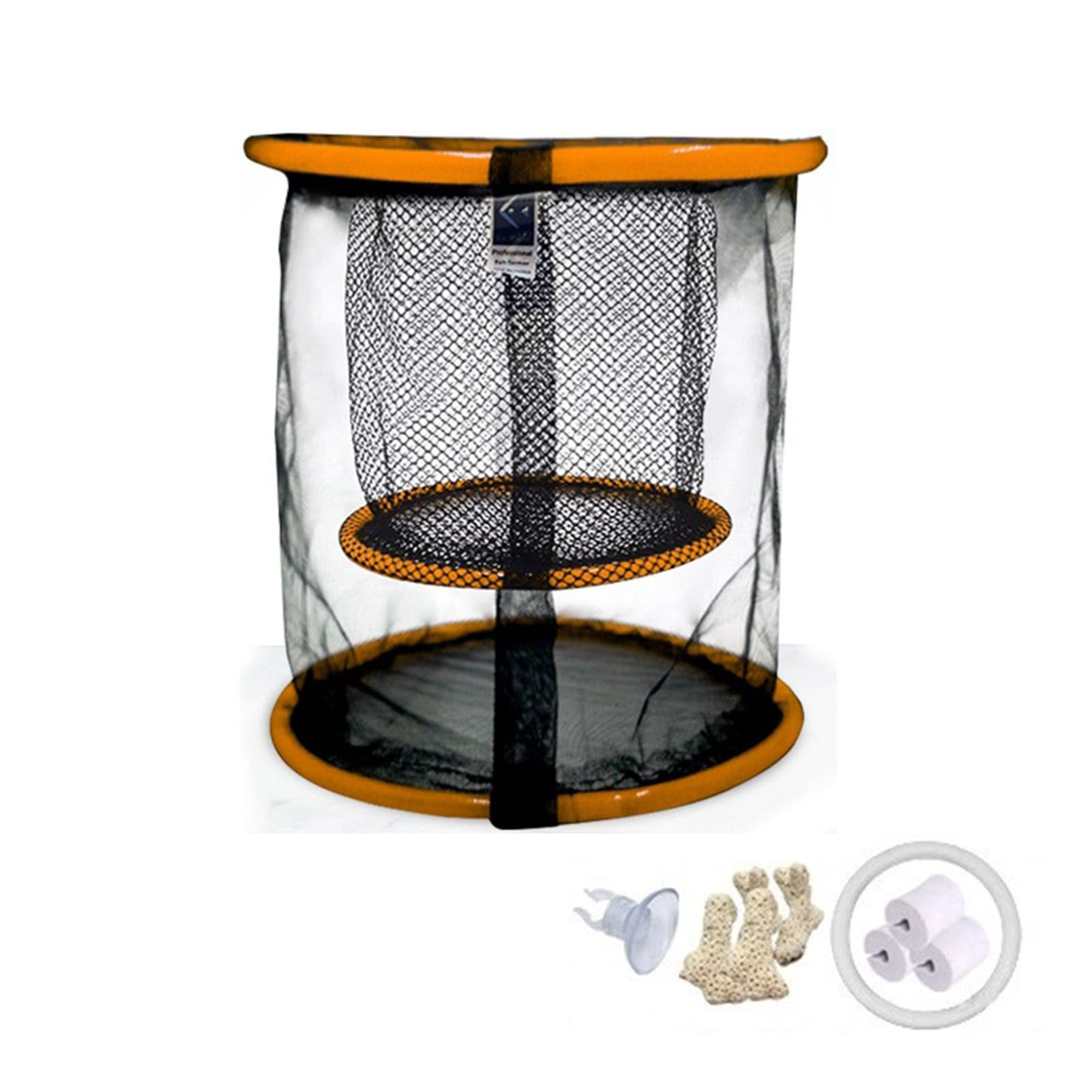 YLWX Guppy Breeder Box Floating Net Incubation Box Multifunctional Hatching Net Aquarium Fish Tank Isolation Net (Color : Black, Size : M)