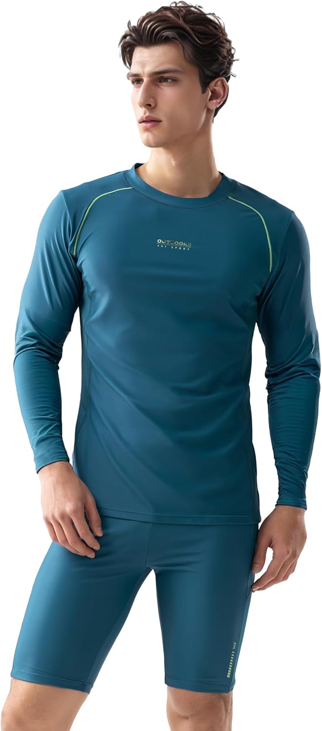 361° Swim Jammers for Men Rash Guard Long Sleeve Team Swimsuit UPF 50+ Triathlon Suit Endurance Quick Dry Sizes M-3XL