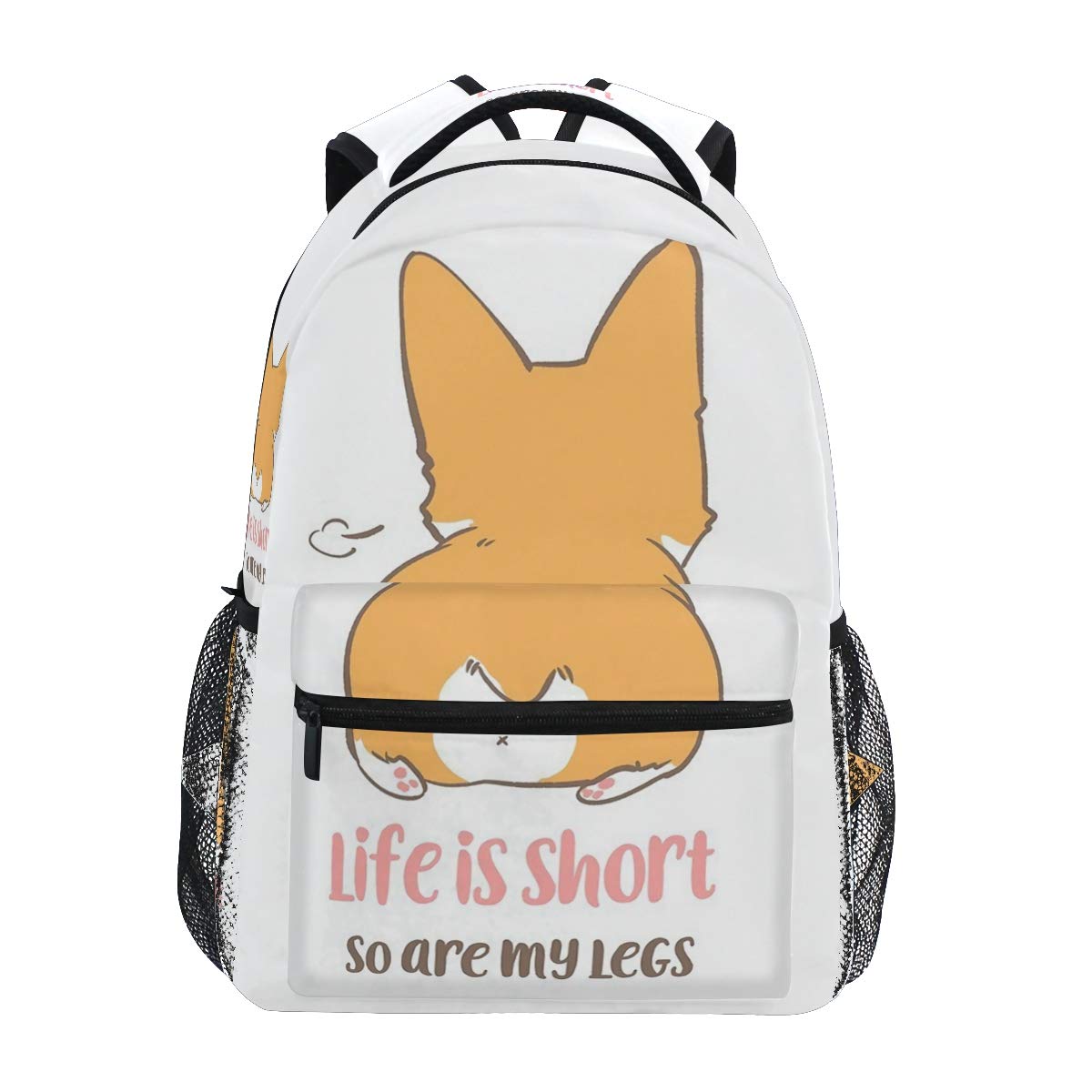 Welsh Corgi Backpack for Girls Boys with Multi-Pockets | School Bookbag Daypack Travel Bag