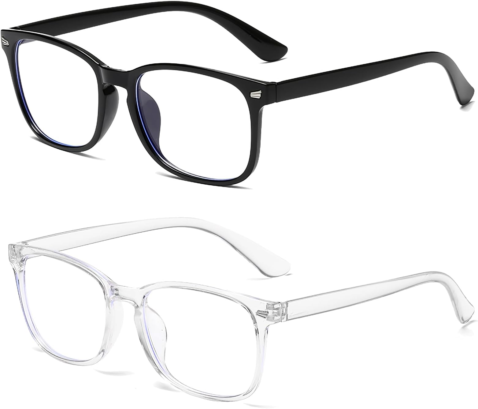 2PCS Blue Light Blocking Glasses for Women and Men Reading Glasses Vintage Frame Computer Screen Gaming Tv Phones Clear Blue Light Glasses Anti Eyestrain Headache Blue Blocking Eyeglasses Unisex