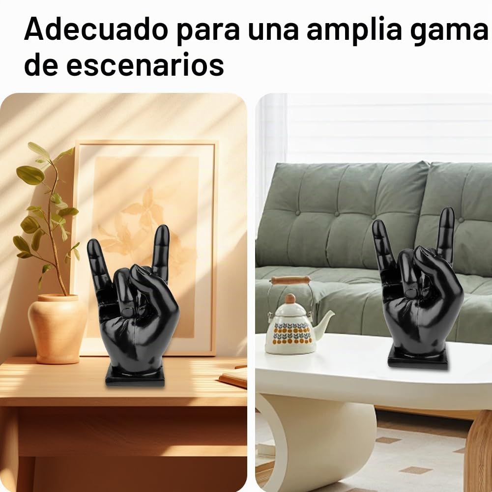 DASIAUTOEM Soporte para Baquetas, Mano de Roca Creativa, Soporte Baquetas Bateria, Accesorios de Batería, Decoración para Bateristas, Negro Resina Sintética, Regalos Creativos para Bateristas