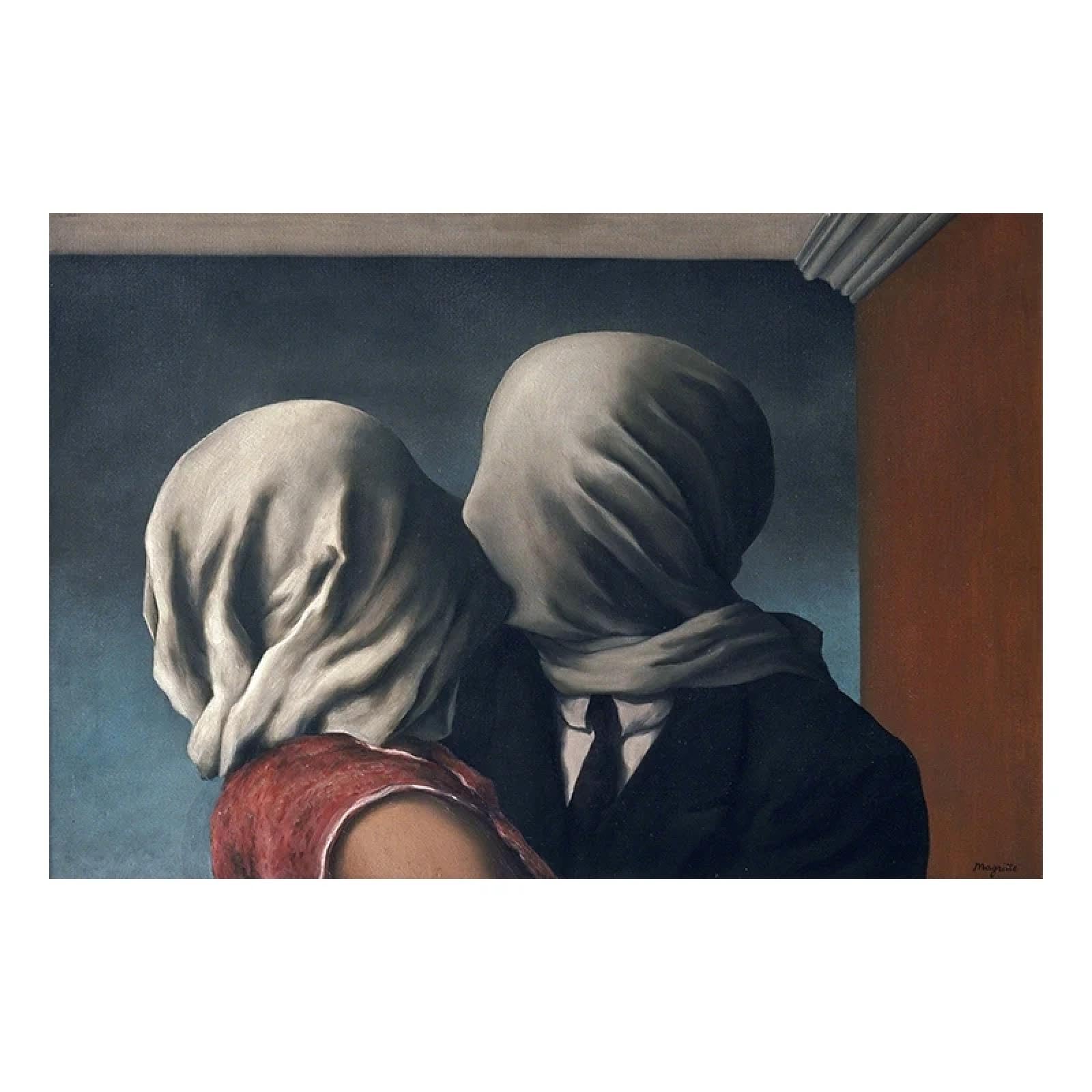Póster de El Amante de Magritte para Decorar el Salón en Lienzo Surrealista de 30x45 cm