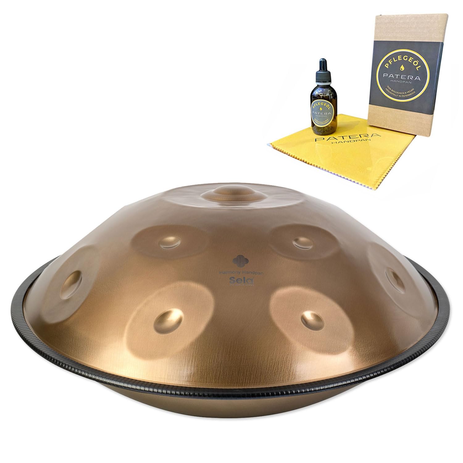 Sela SEHP201 Harmony Handpan D-Kurd Edelstahl mit Pflegemittel