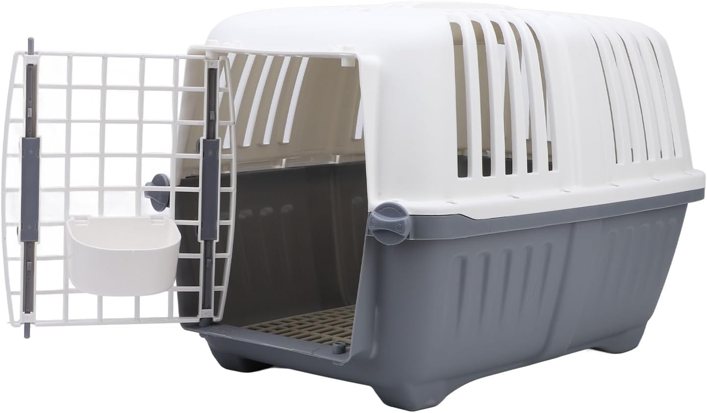 Pet Carrier, 18.5x12.2x12.6in Plastic Hard Sided Dog Travel Carrier Portable Travel Dog Crate Ventilation and Security Lock Design Animal Carriers for Small Dogs and Cats Animals