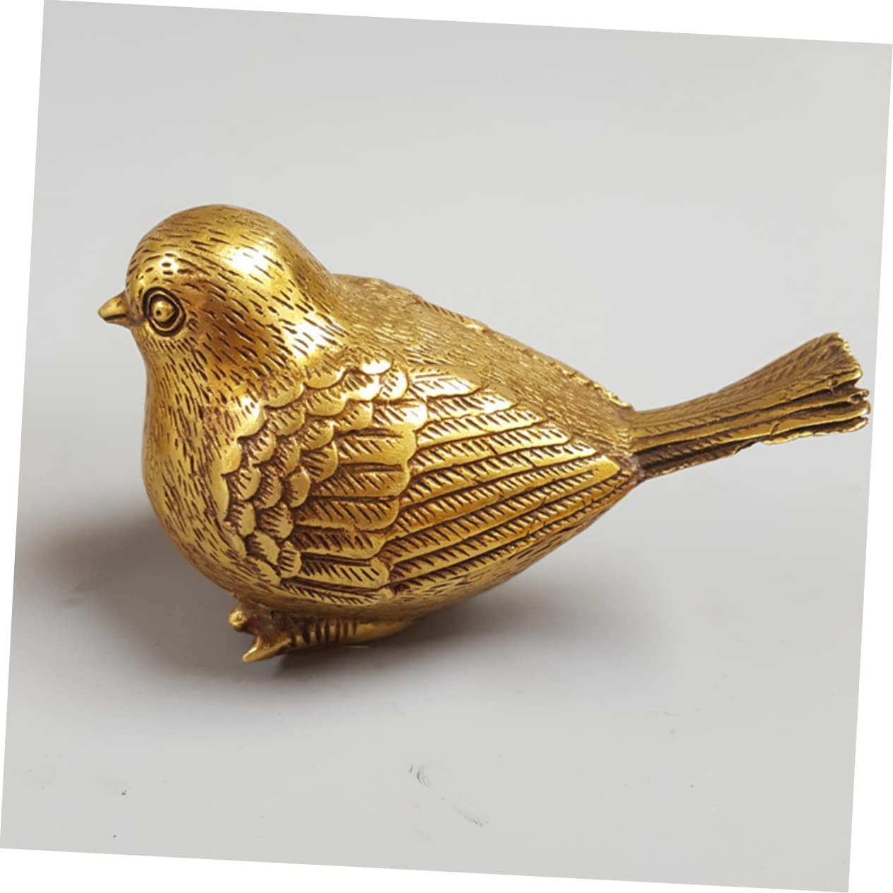 Mobestech Kupfervogel Dekofigur 1 Stück Gold für Heimdekoration | Dreidimensionale Form, Handbemalte Linien, Lebendige Ausführung, Leichtes Einzelstück Zufälliger Stil