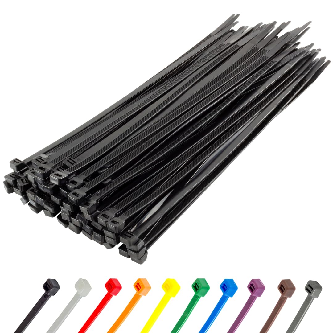 Fascette Plastica Nere 300 mm x 4,8 mm 100 Pezzi UV-beständiges Set