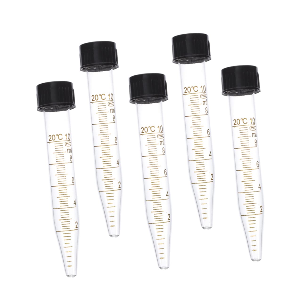 CHILDWEET Tubes à Centrifuger et Échelle de Mesure Précise avec Bouchons à Vis en Verre et Plastique Lot de 5 10 Ml de Laboratoire pour Équipement Hospitalier