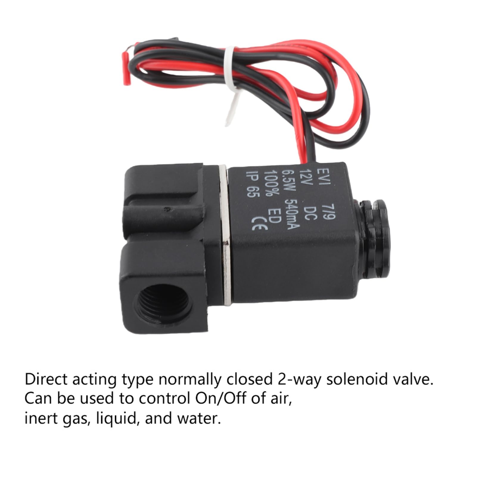 Produktbild von 12V DC 2/2-Wege Magnetventil 1/4″ NPT – Normal Geschlossen, 0–0,7 MPa, Für Luft, Wasser, Inertgas, Flüssigkeiten