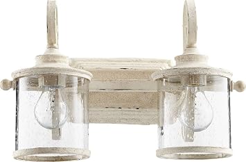 Quorum 5073-2-70 Transitional Two Light Vanity from San Miguel Collection in White Finish,