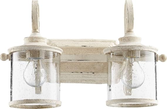 Quorum 5073-2-70 Transitional Two Light Vanity from San Miguel Collection in White Finish,