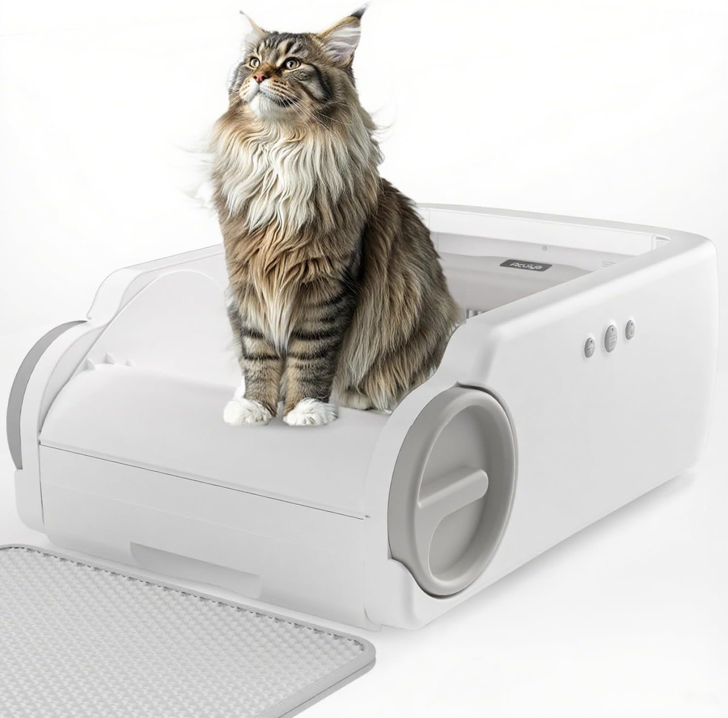 Open-Top Automatic Litter Box Self Cleaning Cat Litter Box Litter Robot for Multiple Cats with Safety Sensors