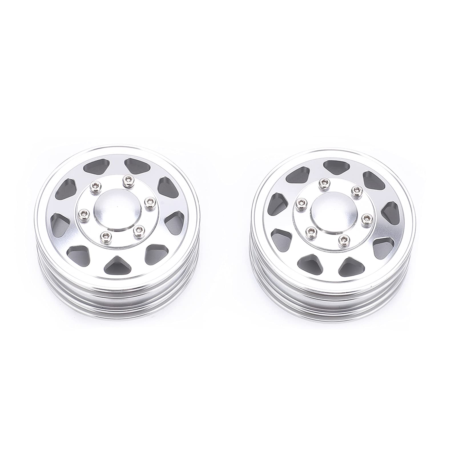 Ruota per Autotreno RC Antiruggine, Robusta Lega di Alluminio, Sostituzione Ideale per Modellini di Auto in Scala 1/14, Confezione da 2