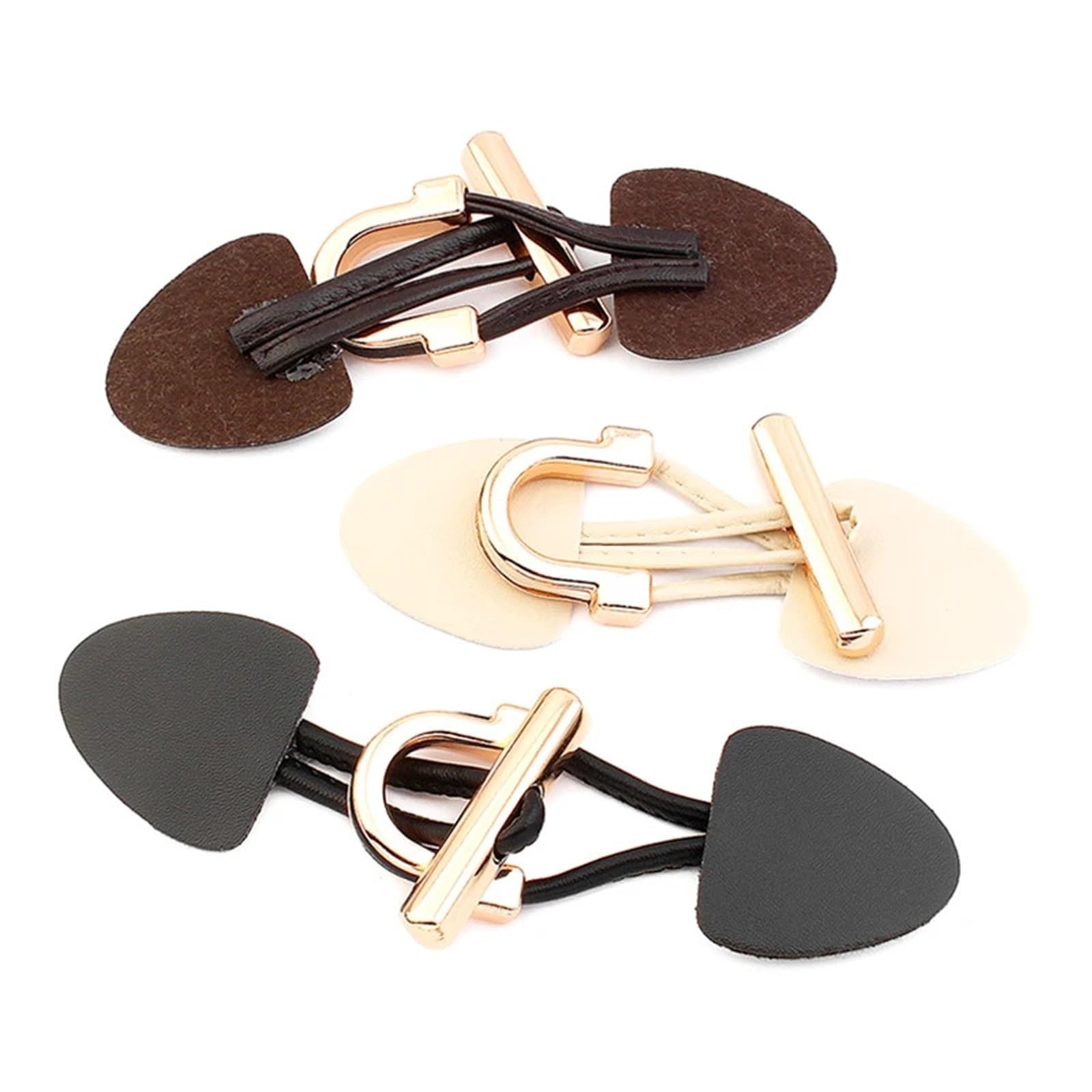 Leather Tab Closure Clip 8 Pairs Vintage Metal PU Horn Toggle Button Fasteners for Coat Jacket Buttons for Poncho Cape
