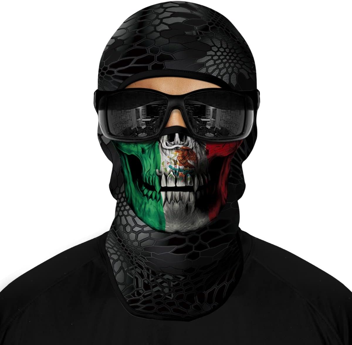 3D Balaclava Ski Mask Motorcycle Full Face Mask Outdoor Tactical Hood Headwear Mask Ghosts Skull Mask Men Women for Halloween