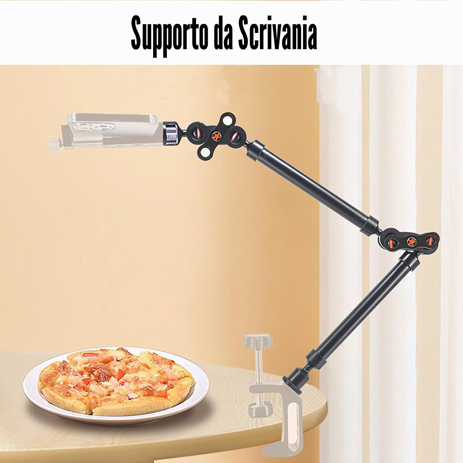 NEWFUN Magic Arm, Braccio Magico, Treppiede da Tavolo Regolabile con Treppiede da Tavolo con Staffa a Braccio Articolato per Fotocamera con Adattatore a Vite da 1/4"a 3/8"