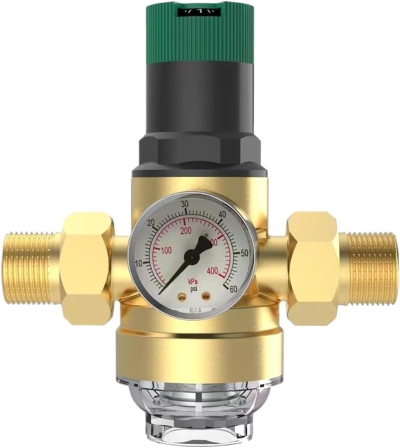 1pcs Water Pressure Regulator with Water Pressure Gauge and Mesh Filter Brass Pressure Reducing Valves for Drinking Water(DN20)