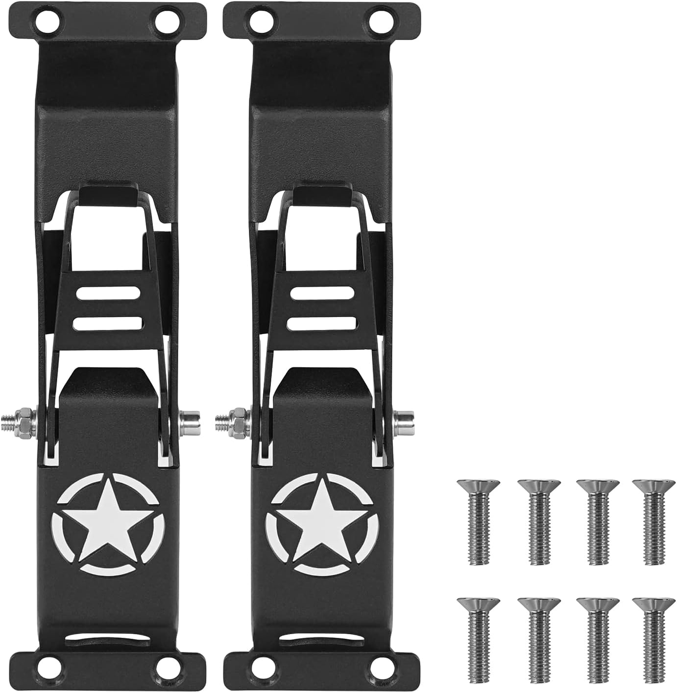 Hooke Road JK Wrangler Door Hinge Step Roof Access w/Bottle Opener Compatible with Jeep Wrangler 2/4 Door JK & JKU 07-18 (Pack of 2)