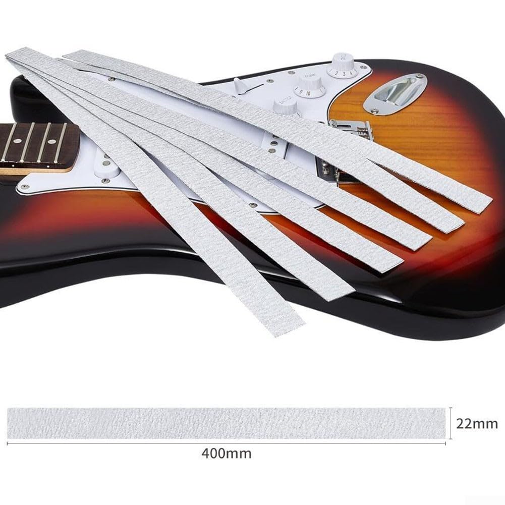 Guitar Leveling Bar, Guitar Fret Polishing Kit, Guitar Neck Fret Beam Leveling Bar Luthier Tools with 6 x Replacement Sanding Paper - Image 2