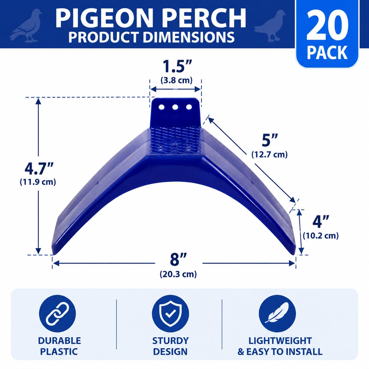 Coloch 20 soportes para palomas, soportes de plástico ligeros para palomas, soporte para pájaros, marco de vivienda, accesorios para loros y otros pájaros