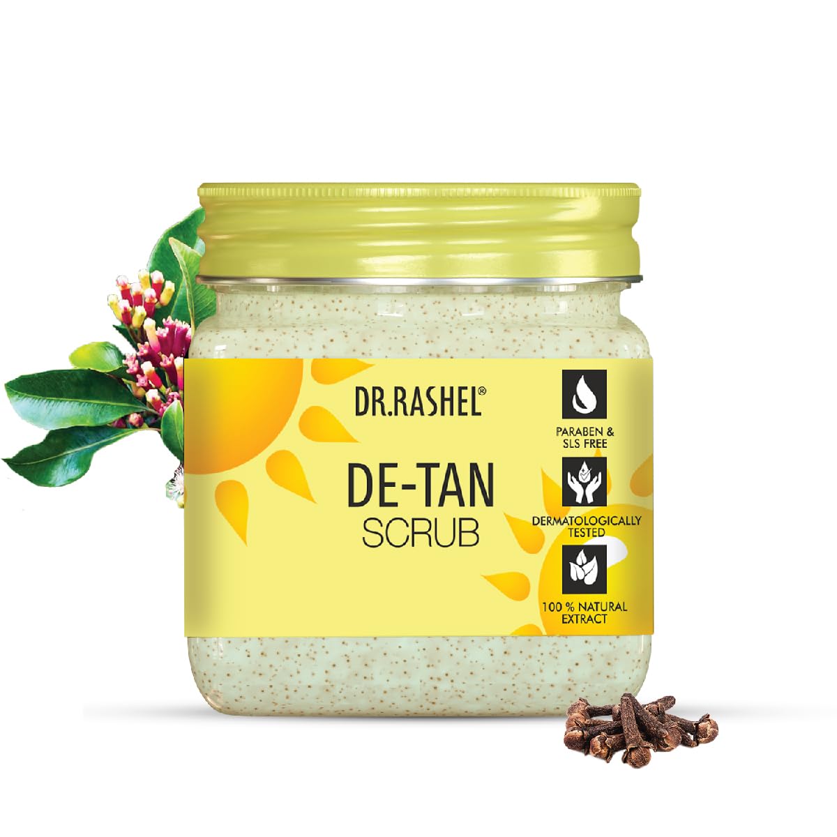 DR.RASHEL De-Tan Scrub For Face & Body (380 Ml) | Revitalizing Tan Removal || Cleanser Dead Skin|| Blackhead Remover For Deep Exfoliation Scrub