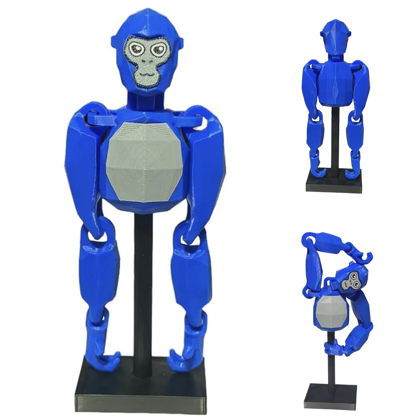 Gorilla Tag, Flexible Gorilla Tag Fidget Toy for Kids, Creative Figurines for Stress Relief and Party Decorations, Collectible Home Office Desktop Decoration (Blue)