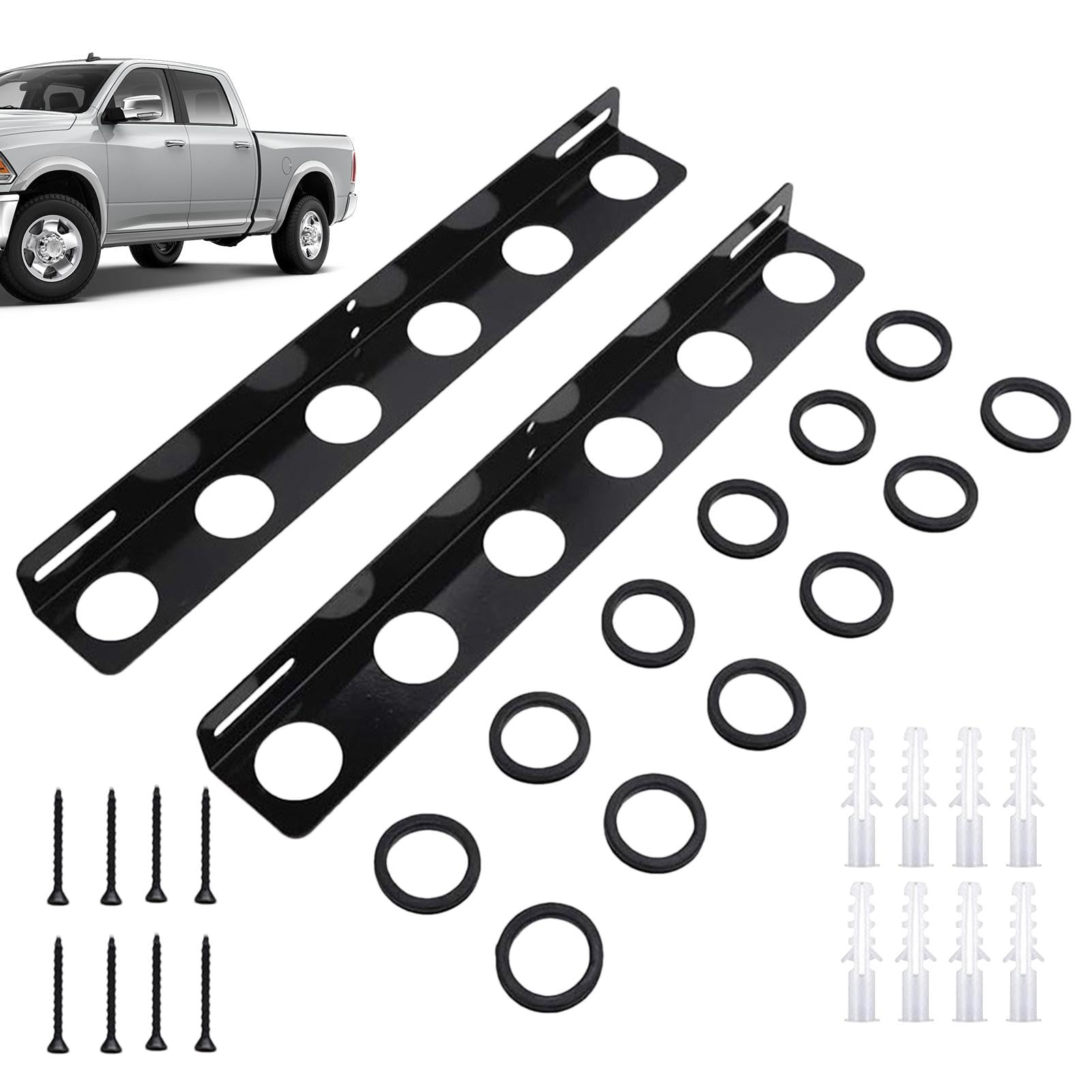 Porte-outils pour remorque, 2 supports de pelles d'aménagement paysager, porte-pelles robuste à 6 outils pour camion paysager, remorque | Outils d'aménagement paysager pour tenir des pelles, des