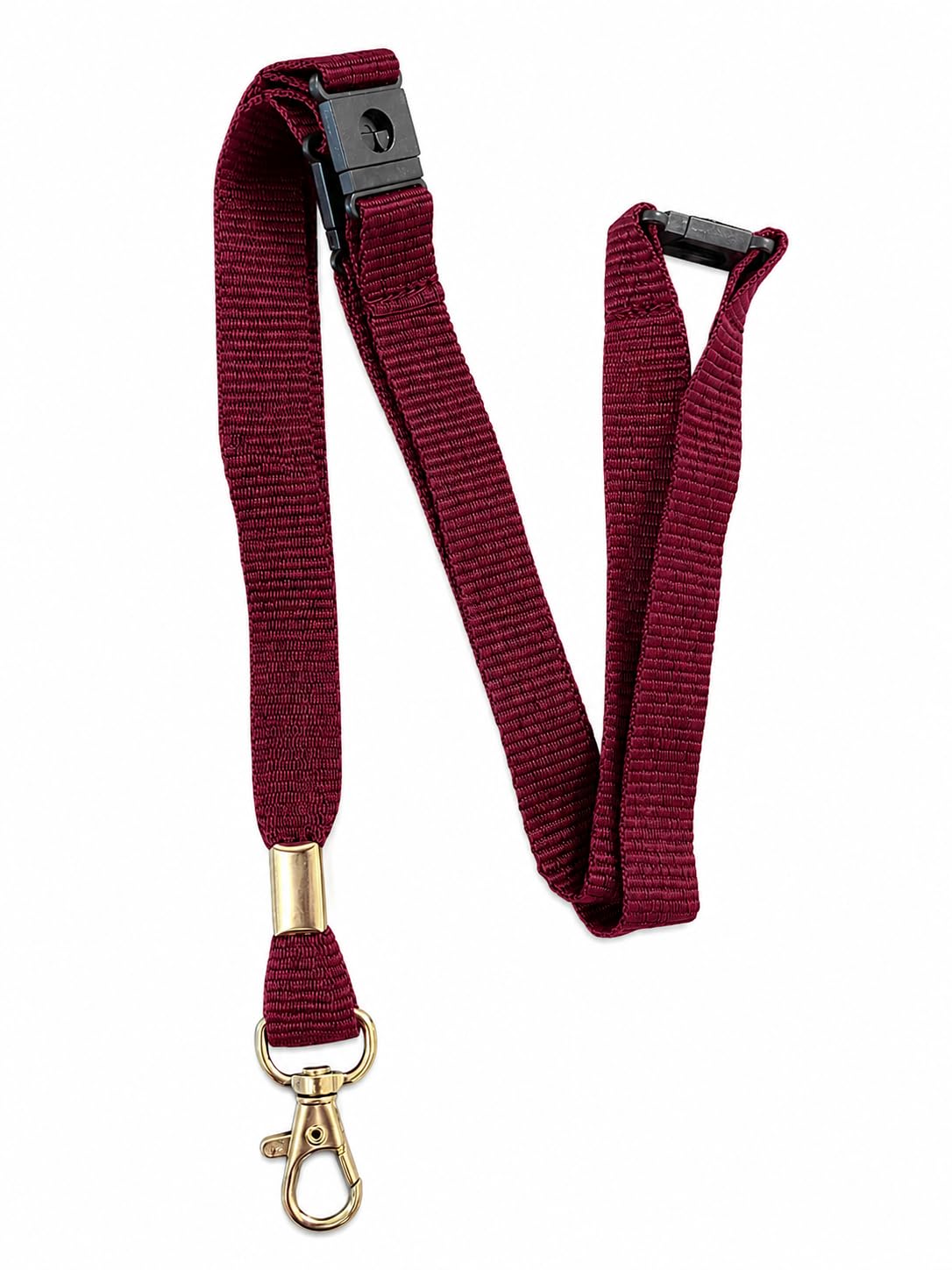 PAC Supplies Global 15mm Colourful Neck Lanyard with 3 Point (Triple) Safety Breakaway (Burgundy, 2)