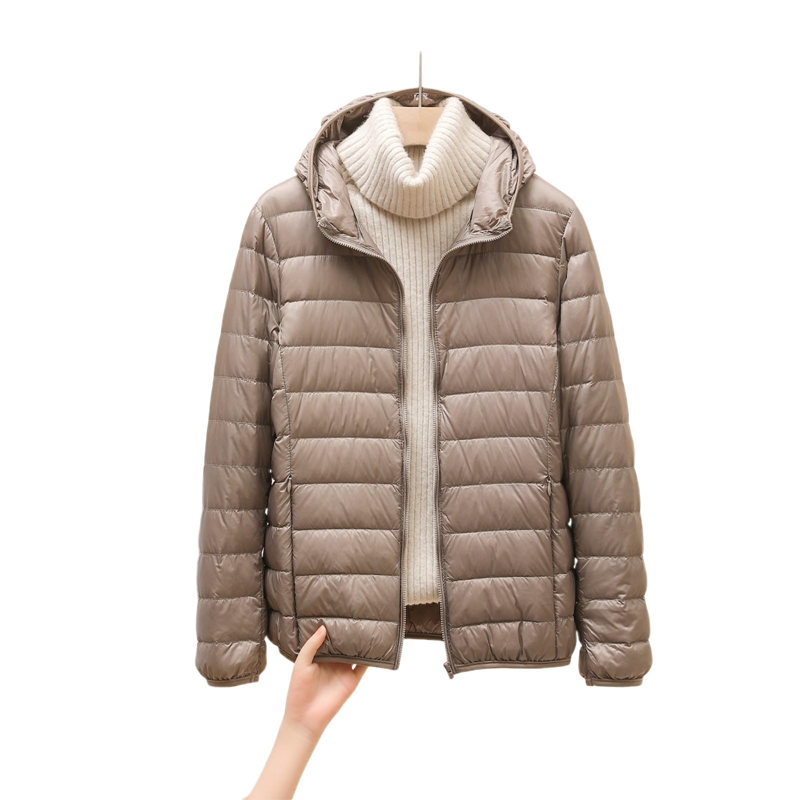 Generisch 2026 Chaqueta corta cálida ligera con chaqueta de invierno de plumón para mujer moda blanca en estilo casual diario
