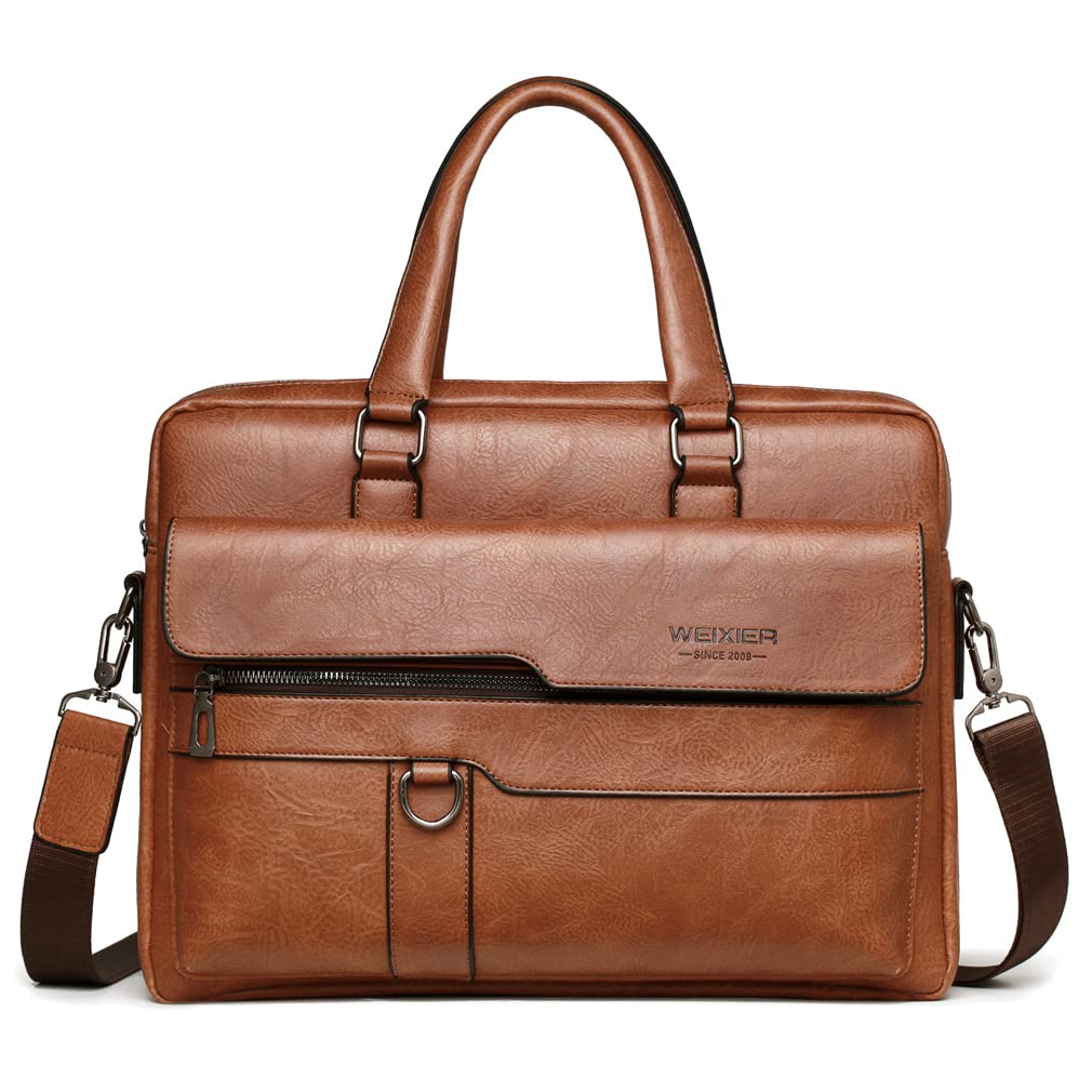 Hebetag Small Leather Sling Shoulder Bag Messenger Pack for Men Women Outdoor Travel Business, 35light Brown(pu)