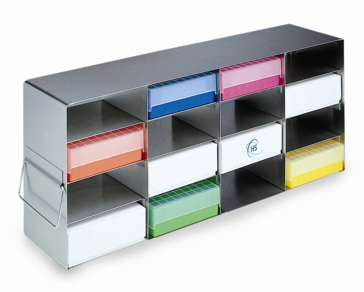 Heathrow Scientific HD2862HA Steel Standard Upright Freezer Horizontal Rack with 12 Shelves, For 2" Box Height