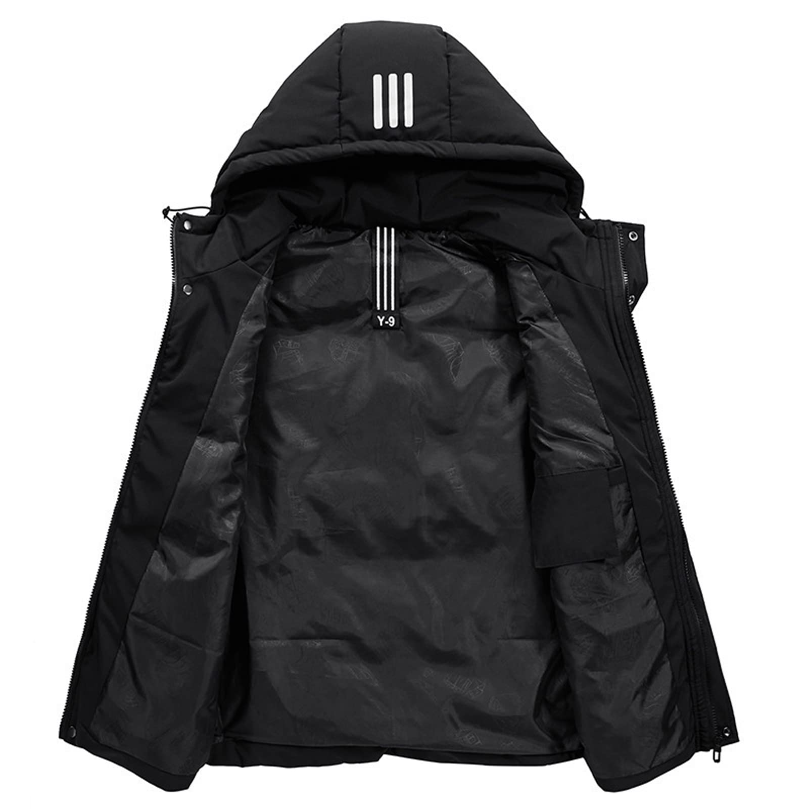 Chaleco de capucha para hombre al aire libre repelente de agua caliente a prueba de viento más chaleco de terciopelo casual chaleco de pesca chaqueta de viaje ropa de abrigo superior gris-L