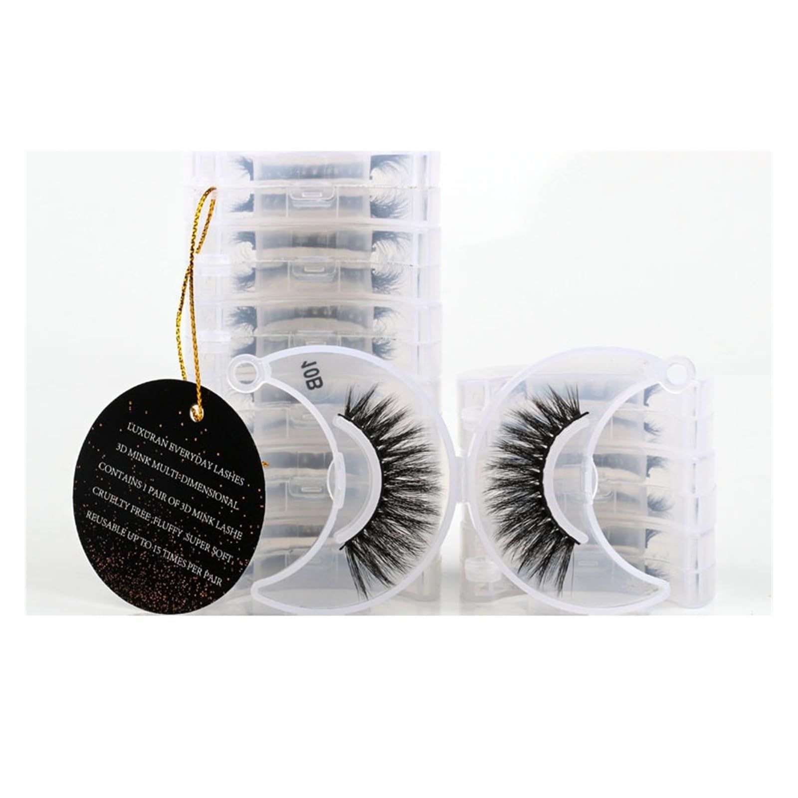 UAMOU Mink Lashes Eyelashes Bulk 4 10 30 50 100 Pairs Soft Fluffy Messy Natural Mink Lashes Makeup